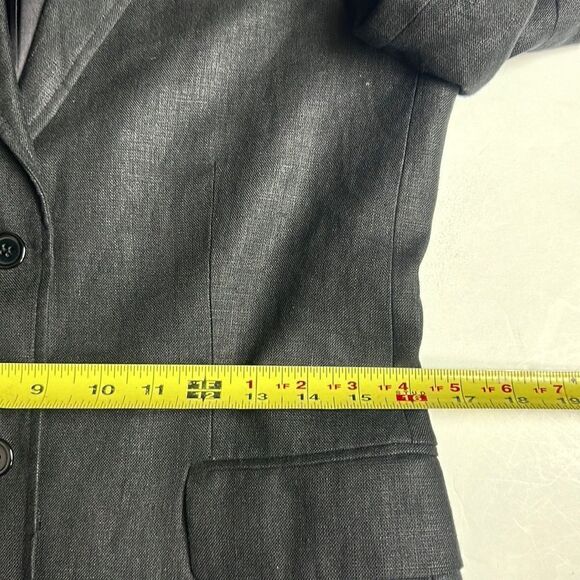 Brooks Brothers Women’s Irish Linen Black Charcoal Oversized Blazer  US 2-4 - Picture 14 of 15